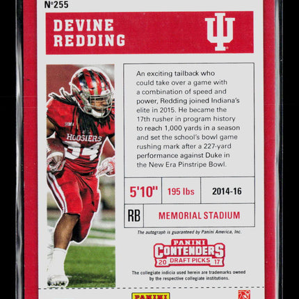 2017 Panini Contenders Draft Picks Devine Redding #255 RC Auto