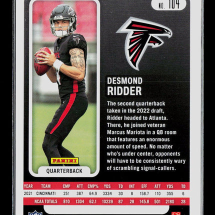 2022 Panini Absolute Football Desmond Ridder #104 RC
