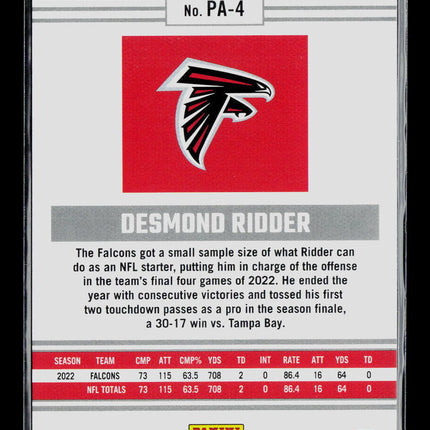 2023 Panini Chronicles Playbook Desmond Ridder #PA-4 RC