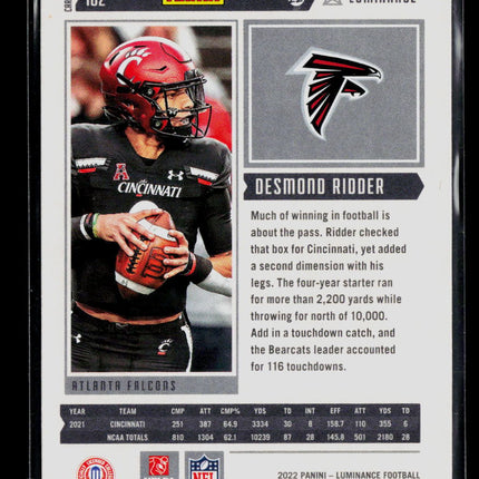 2022 Panini Luminance Desmond Ridder #102 RC