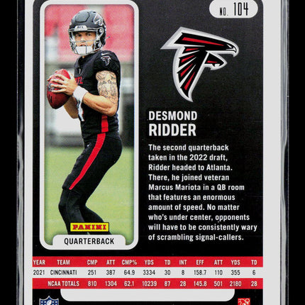 2022 Panini Absolute Football Desmond Ridder #104 RC