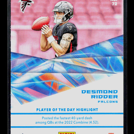 2022 Panini Player of the Day Desmond Ridder #72