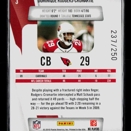 2010 Panini Prestige Xtra Points Dominique Rodgers-Cromartie #3 237/250