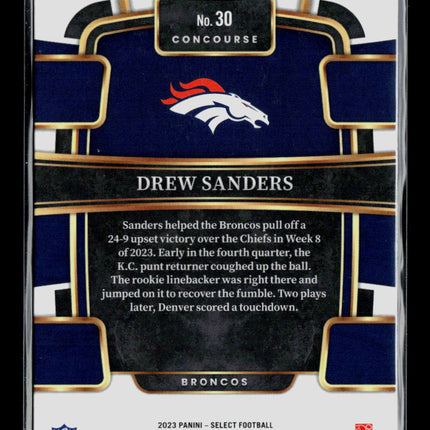 2024 Panini Select Football Drew Sanders #30 Concourse RC
