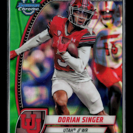 2024 Bowman Chrome University Dorian Singer #68 Green 15/99