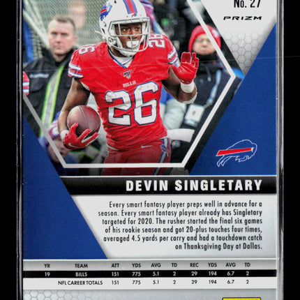 2020 Panini Mosaic Devin Singletary #27 Green