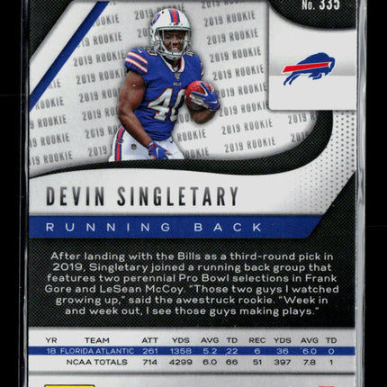 2019 Panini Prizm Devin Singletary #335 RC