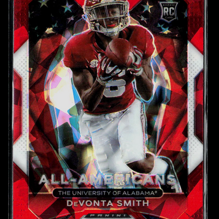 2021 Panini Prizm Draft Picks DeVonta Smith #186 Red Ice RC