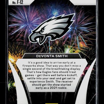 2021 Panini Prizm Fireworks DeVonta Smith #F-12 RC
