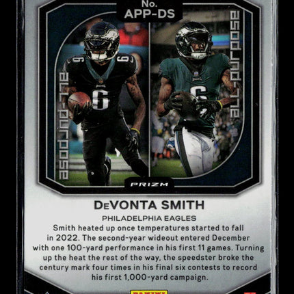 2023 Panini Prizm Football DeVonta Smith #APP-DS All-Purpose Silver