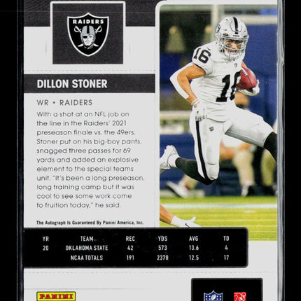 2021 Panini Contenders Football Dillon Stoner #292 RC Auto
