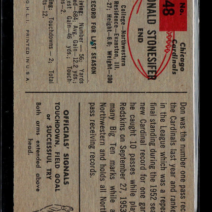 1954 Bowman Don Stonesifer #48