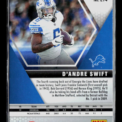 2020 Panini Mosaic D'Andre Swift #274 RC
