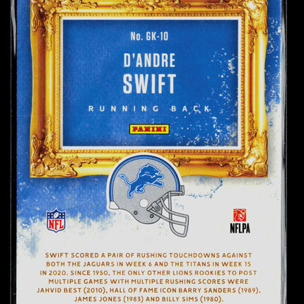 2021 Panini Chronicles Gridiron Kings Football D'Andre Swift #GK-10 RC