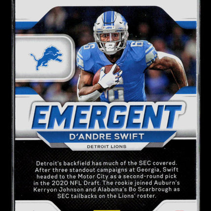 2020 Panini Prizm Emergent D'Andre Swift #18 RC