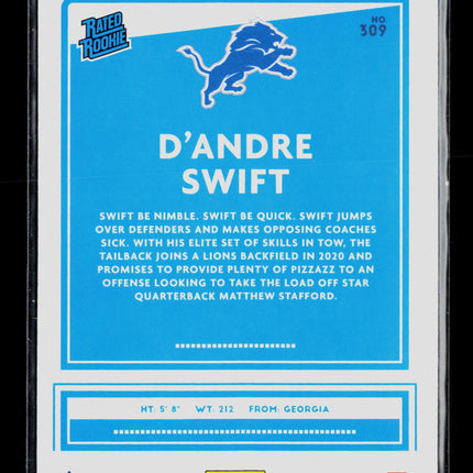 2020 Donruss D'Andre Swift #309 Press Proof Yellow