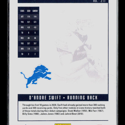 2021 Panini Chronicles Luminance Football D'Andre Swift #211 RC