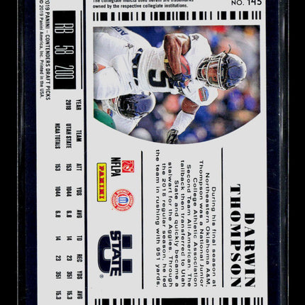 2019 Panini Contenders Draft Picks Darwin Thompson #145 Auto