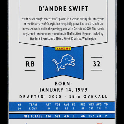 2021 Panini Chronicles Playbook D'Andre Swift #PA-10 RC