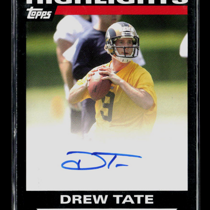 2007 Topps Performance Highlights Autographs Drew Tate #THA-DT Auto