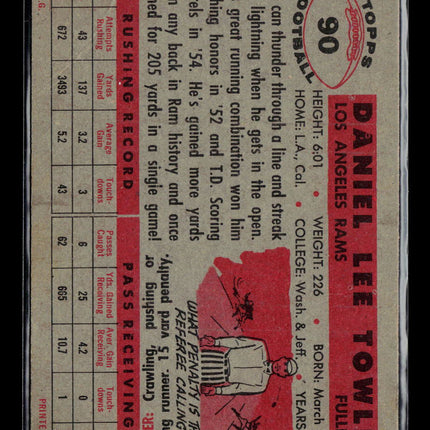 1955 Topps All-American Daniel Lee Towler Dan Towler #90