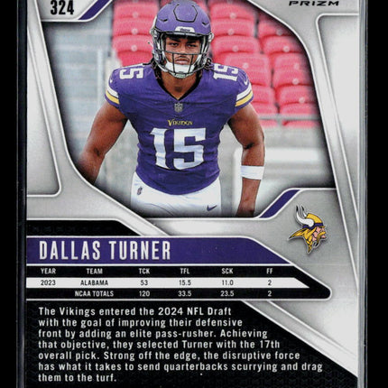 2024 Panini Prizm Dallas Turner #324 Red White Blue RC