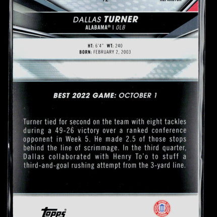 2022 Bowman University Dallas Turner #12 Refractor
