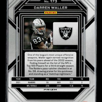 2023 Panini Prizm Darren Waller #173 Silver