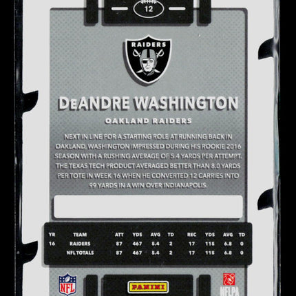 2017 Panini Donruss Football DeAndre Washington #12 Press Proof 33/75