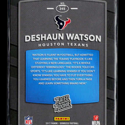 2017 Panini Donruss Deshaun Watson #345