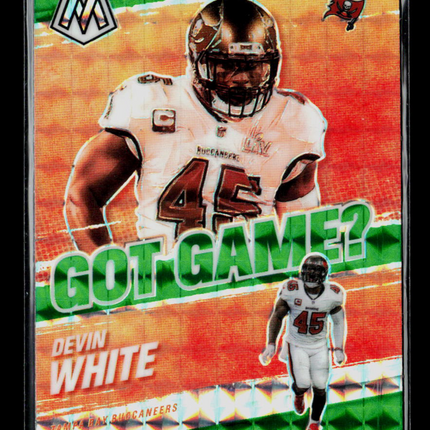 2021 Panini Mosaic Football Devin White #GG-25 Green Got Game? Insert