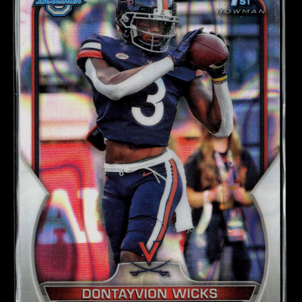 2022 Bowman University Dontayvion Wicks #96 081/100