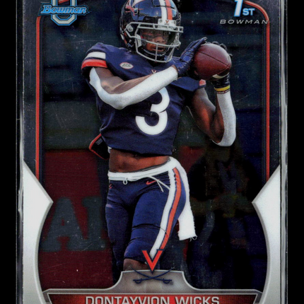 2022 Bowman University Dontayvion Wicks #96 1st Bowman