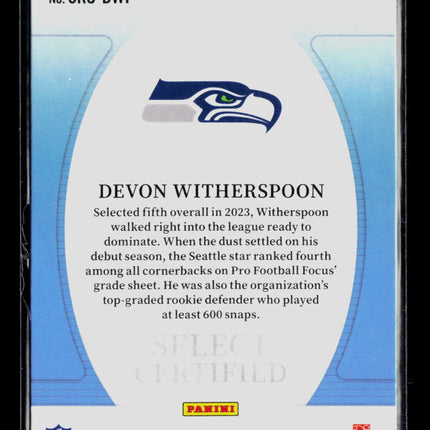 2024 Panini Select Football Devon Witherspoon #CRO-DWI Certified RC