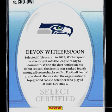 2024 Panini Select Football Select Certified Devon Witherspoon #CRO-DWI RC