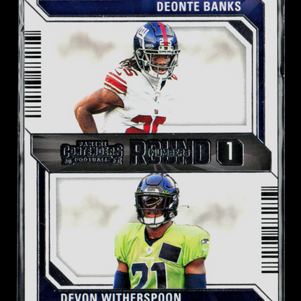 2023 Panini Contenders Round Numbers Devon Witherspoon Deonte Banks #5
