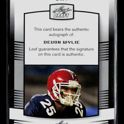 2012 Leaf Draft Devon Wylie #DW1 Auto
