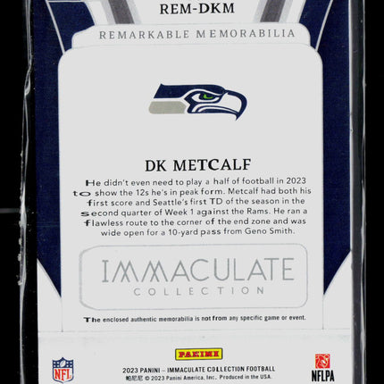 2023 Panini Immaculate Collection DK Metcalf #REM-DKM 04/49 Patch