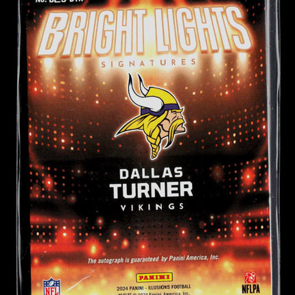 2024 Panini Illusions Bright Lights Dallas Turner #BLS-DTR RC Auto /75