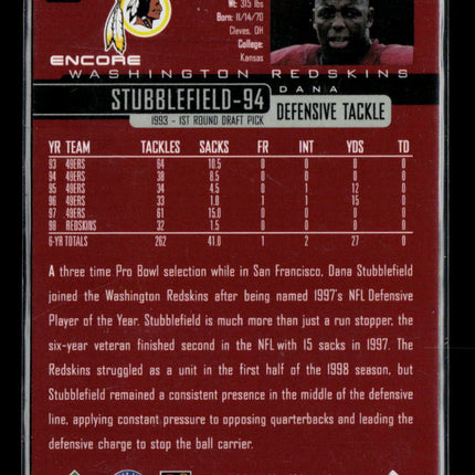 1993 Upper Deck Encore Dana Stubblefield #179 F/X 100/100