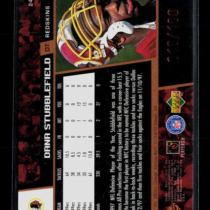 1998 Upper Deck Dana Stubblefield #248 /100