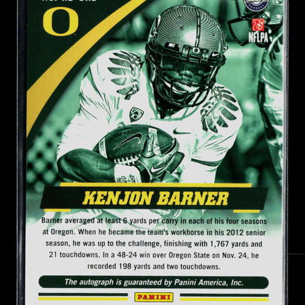 2015 Panini Oregon Team Collection Kenjon Barner #KB-ORE Auto