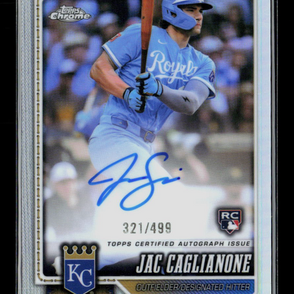 2026 Topps Chrome Jac Caglianone #RA-JC Refractor RC 321/499 Auto