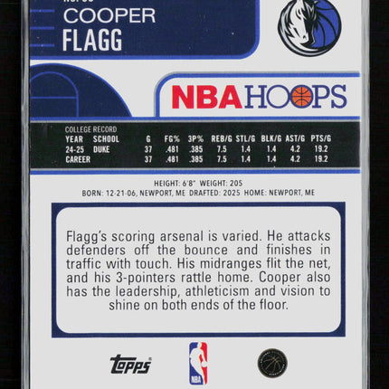 2026 Topps NBA Hoops Cooper Flagg #35 Green RC