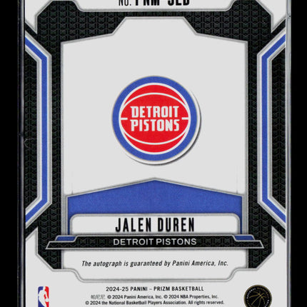 2024 Panini Prizm Penmanship Jalen Duren #PNM-JLD Auto