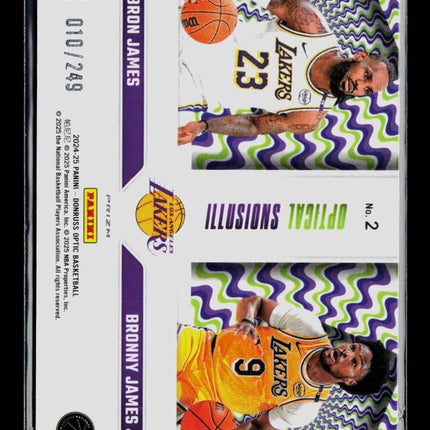 2025 Donruss Optic Optical Illusions LeBron James Bronny James Jr. #2 /249