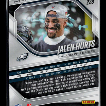 2025 Panini Prizm Jalen Hurts #228 Blue Black Checker