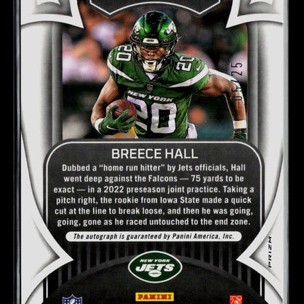 2022 Panini Rookies & Stars Crusade Breece Hall #CR-20 RC 05/25 Auto