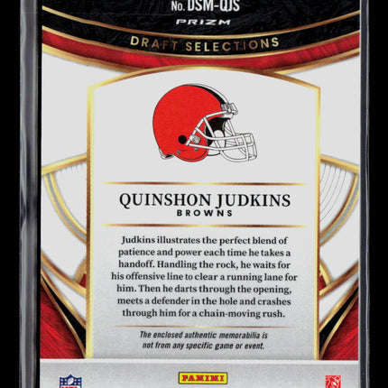 2026 Panini Select Draft Selections Prizm Quinshon Judkins #DSM-QJS RC Jersey