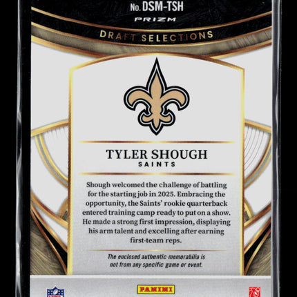 2026 Panini Select Draft Selections Tyler Shough #DSM-TSH RC Jersey